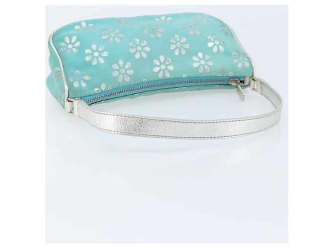 Pochette Accessorio CÉLINE Camoscio Verde Argento Auth AMZ035A - vista 7