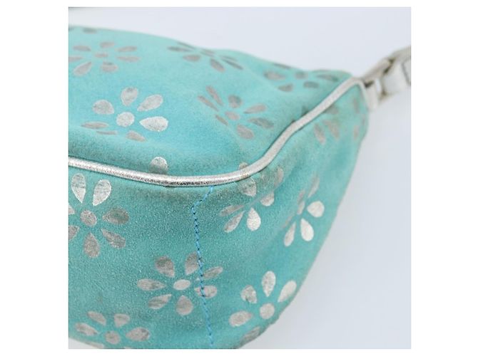 Pochette Accessorio CÉLINE Camoscio Verde Argento Auth AMZ035A - vista 9