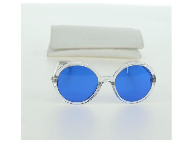 Occhiali da sole CHANEL in plastica trasparente 71287A CC Auth BSZ561M - vista 12