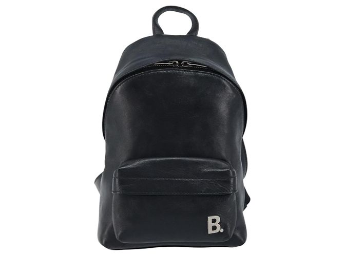 Zaino in pelle nera Balenciaga Argento 580026 Auth 174080A Nero - vista 13