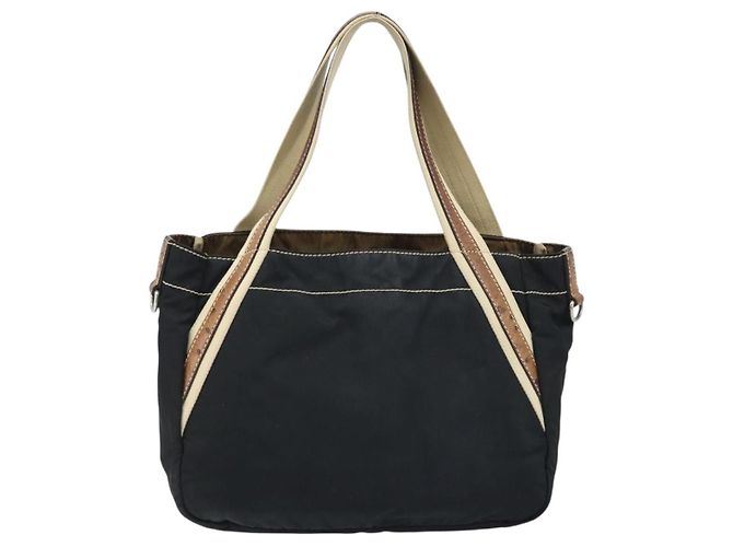 PRADA Borsa a mano in nylon nero argento Auth BSZ447 - vista 13