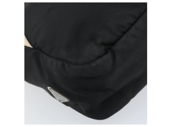 PRADA Borsa a mano in nylon nero argento Auth BSZ447 - vista 14