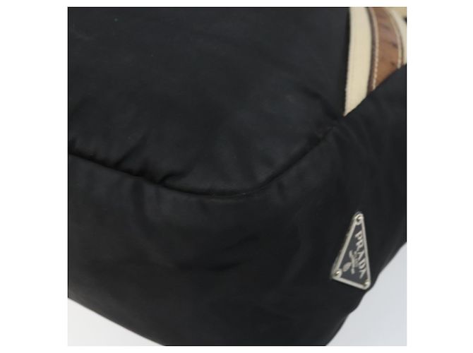 PRADA Borsa a mano in nylon nero argento Auth BSZ447 - vista 15