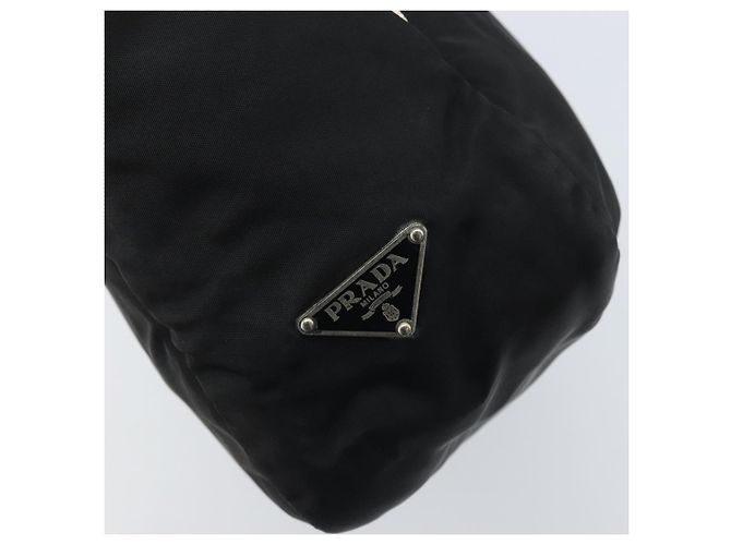 PRADA Borsa a mano in nylon nero argento Auth BSZ447 - vista 17