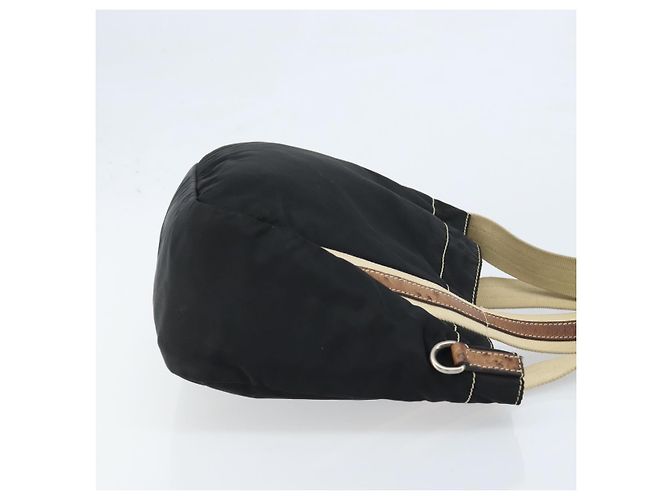 PRADA Borsa a mano in nylon nero argento Auth BSZ447 - vista 3