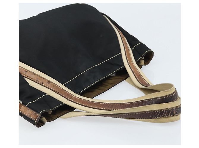 PRADA Borsa a mano in nylon nero argento Auth BSZ447 - vista 6