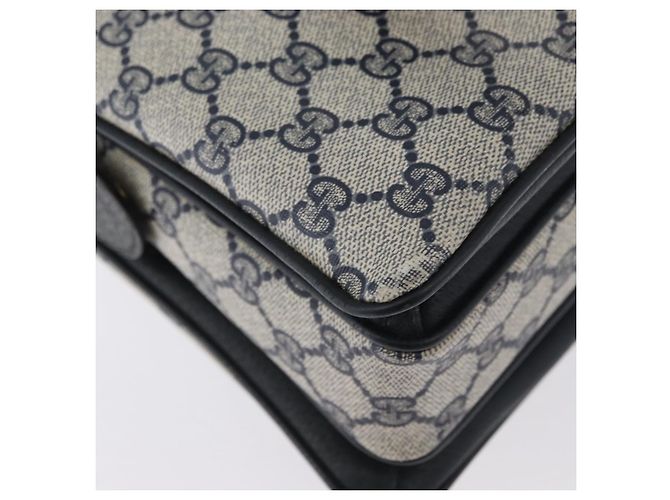 Borsa GUCCI GG Supreme Sherry Line PVC Blu Navy Oro Rosso 41 02 079 Auth ki6604 D'oro - vista 15