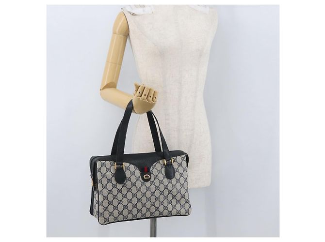 Borsa GUCCI GG Supreme Sherry Line PVC Blu Navy Oro Rosso 41 02 079 Auth ki6604 D'oro - vista 25