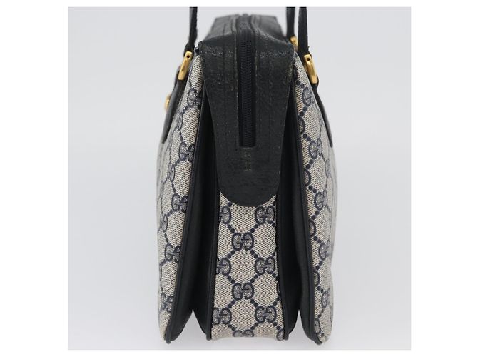 Borsa GUCCI GG Supreme Sherry Line PVC Blu Navy Oro Rosso 41 02 079 Auth ki6604 D'oro - vista 3