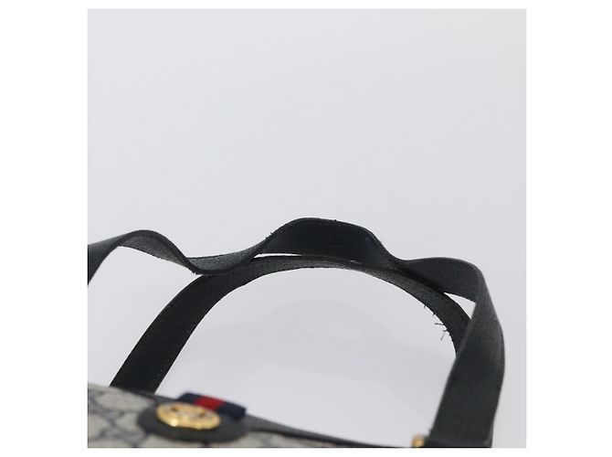 Borsa GUCCI GG Supreme Sherry Line PVC Blu Navy Oro Rosso 41 02 079 Auth ki6604 D'oro - vista 8