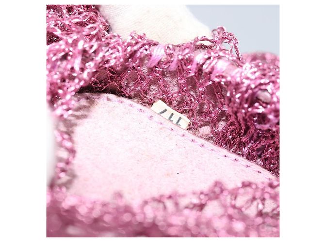 Bolso de mano PRADA de charol de malla rosa Auth LNZ700 - vista 12