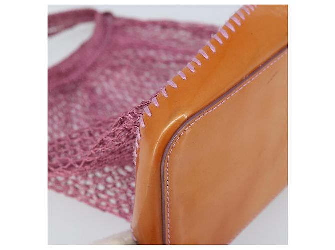 Bolso de mano PRADA de charol de malla rosa Auth LNZ700 - vista 14