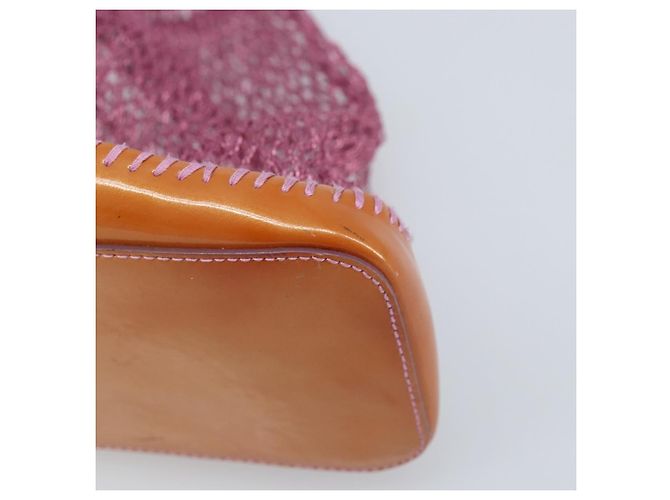 Bolso de mano PRADA de charol de malla rosa Auth LNZ700 - vista 15