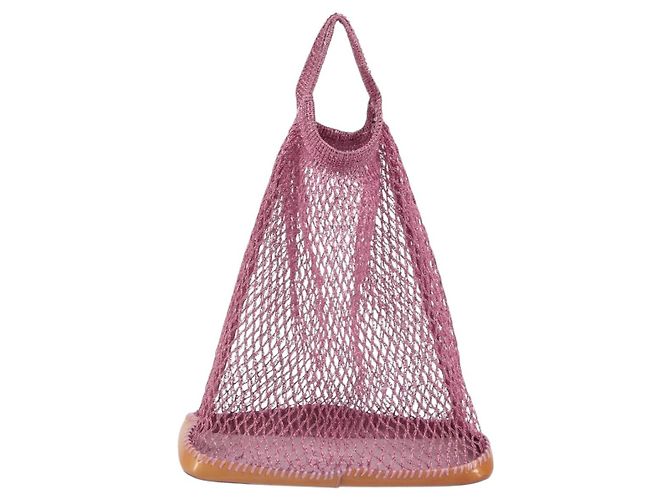 Bolso de mano PRADA de charol de malla rosa Auth LNZ700 - vista 2