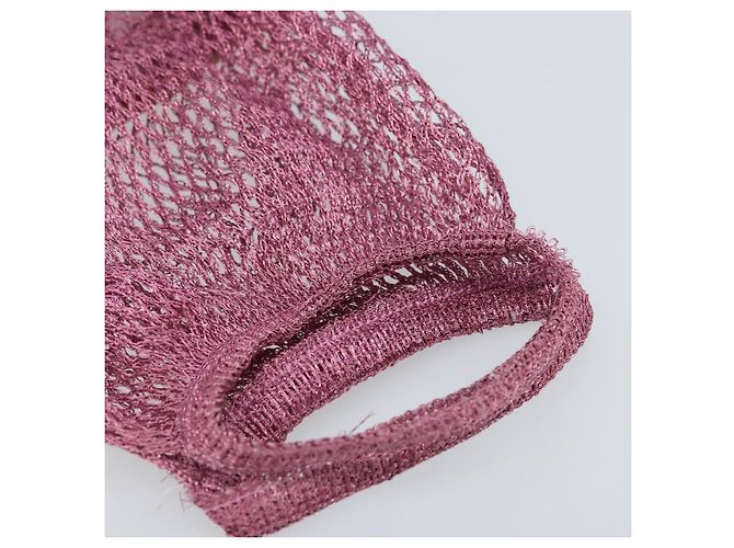 Bolso de mano PRADA de charol de malla rosa Auth LNZ700 - vista 6