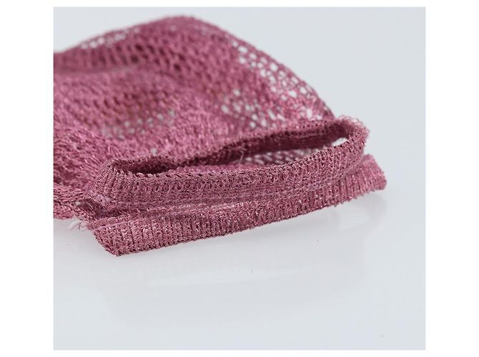 Bolso de mano PRADA de charol de malla rosa Auth LNZ700 - vista 7