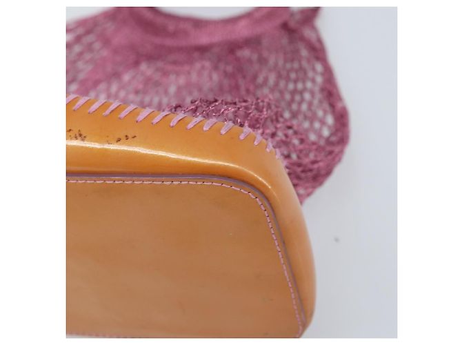 Bolso de mano PRADA de charol de malla rosa Auth LNZ700 - vista 9