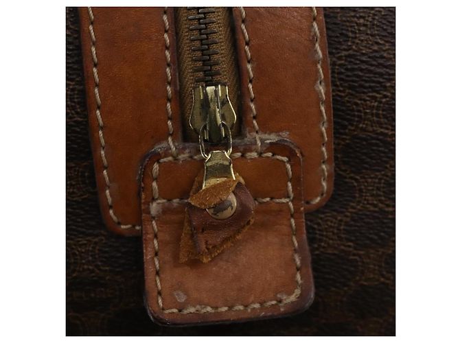 Céline Borsa Boston in tela Macadam CELINE in pelle PVC marrone oro Auth 173776 D'oro - vista 10