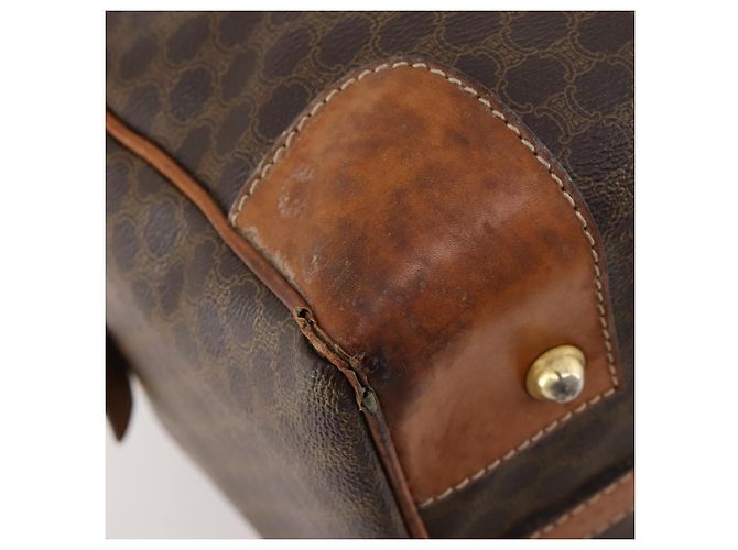Céline Borsa Boston in tela Macadam CELINE in pelle PVC marrone oro Auth 173776 D'oro - vista 14