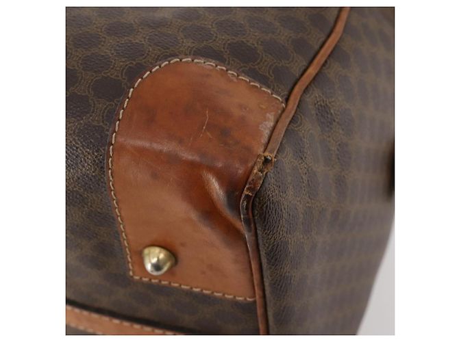 Céline Borsa Boston in tela Macadam CELINE in pelle PVC marrone oro Auth 173776 D'oro - vista 15