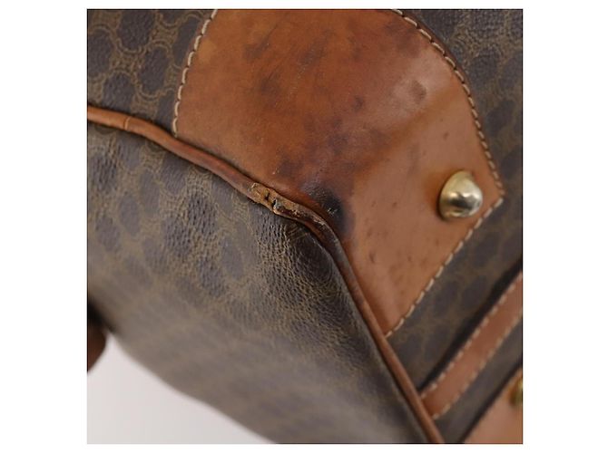 Céline Borsa Boston in tela Macadam CELINE in pelle PVC marrone oro Auth 173776 D'oro - vista 16