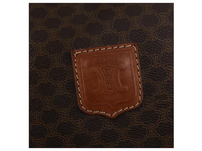 Céline Borsa Boston in tela Macadam CELINE in pelle PVC marrone oro Auth 173776 D'oro - vista 17