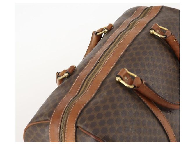 Céline Borsa Boston in tela Macadam CELINE in pelle PVC marrone oro Auth 173776 D'oro - vista 6