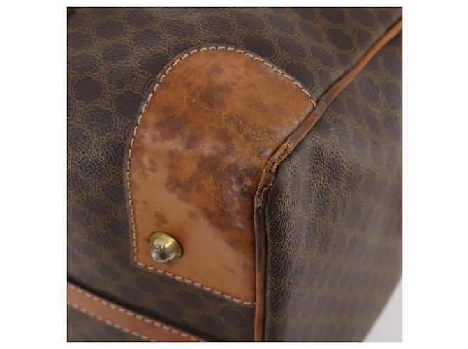 Céline Borsa Boston in tela Macadam CELINE in pelle PVC marrone oro Auth 173776 D'oro - vista 9