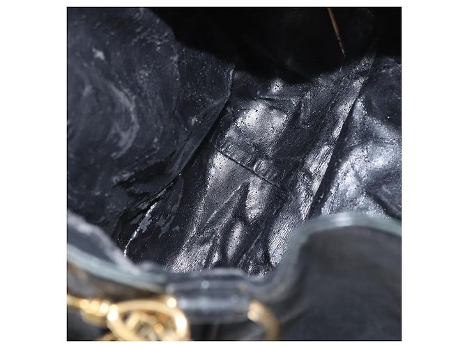 Borsa a mano in pelle Gucci Bamboo 2way Nera Oro 001 3754 1577 Auth ep13982 Nero D'oro - vista 10