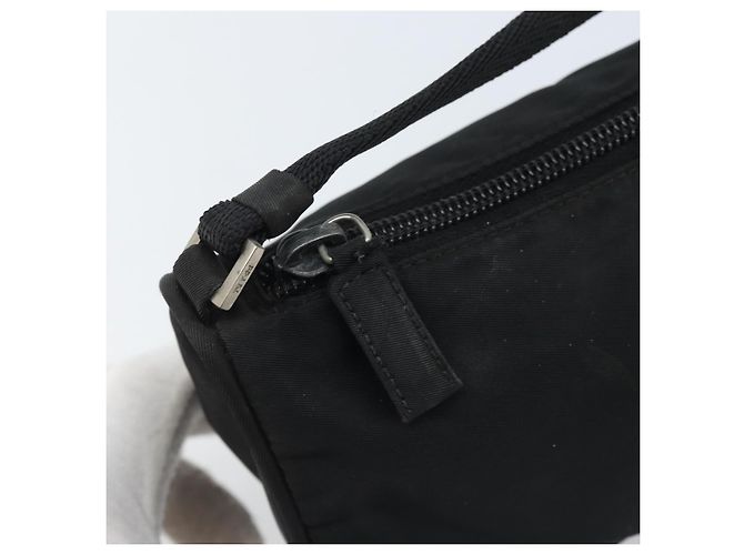 PRADA Accessory Pouch Nylon Black Silver Auth BA11668 Silvery - view 10