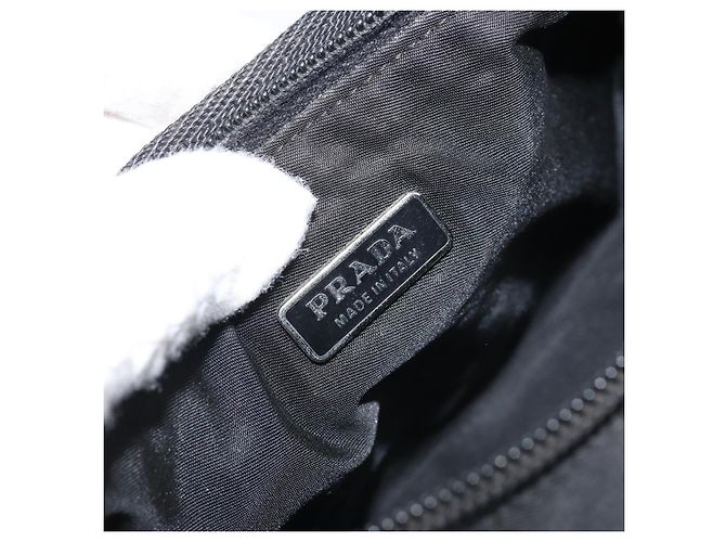 PRADA Accessory Pouch Nylon Black Silver Auth BA11668 Silvery - view 18