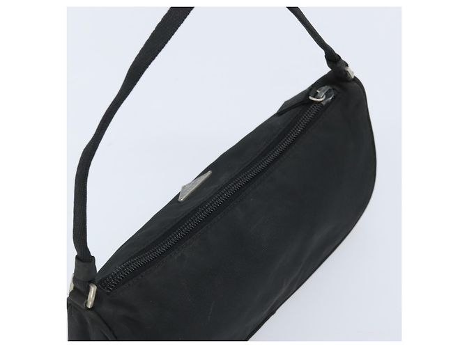 PRADA Accessory Pouch Nylon Black Silver Auth BA11668 Silvery - view 6