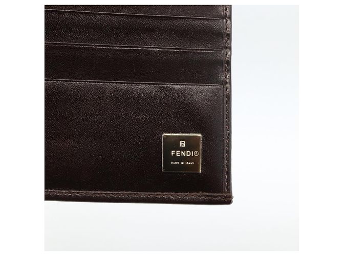 FENDI Zucca Canvas Langer Geldbeutel Schwarz Braun Auth am11162A - Ansicht 17