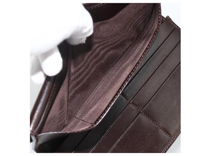 FENDI Zucca Canvas Langer Geldbeutel Schwarz Braun Auth am11162A - Ansicht 9