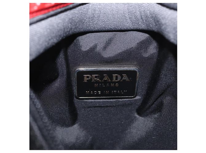 Borsa a spalla sportiva PRADA in tela nera e argento autentica 173881 Nero - vista 10