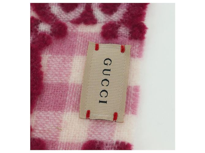 Gucci Sciarpa GG in lana rosa Auth YKZ483M - vista 10