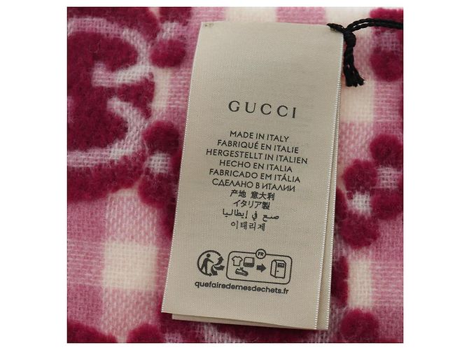 Gucci Sciarpa GG in lana rosa Auth YKZ483M - vista 13