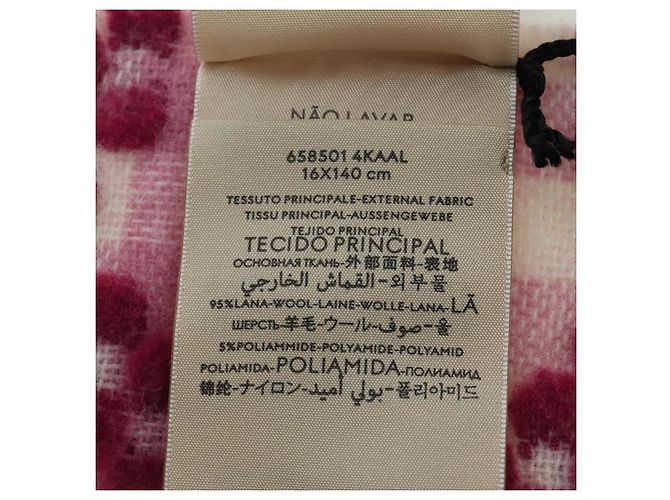 Gucci Sciarpa GG in lana rosa Auth YKZ483M - vista 14