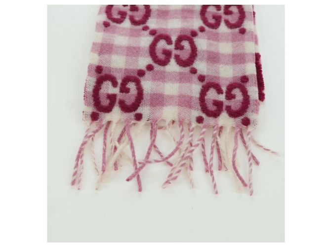 Gucci Sciarpa GG in lana rosa Auth YKZ483M - vista 3