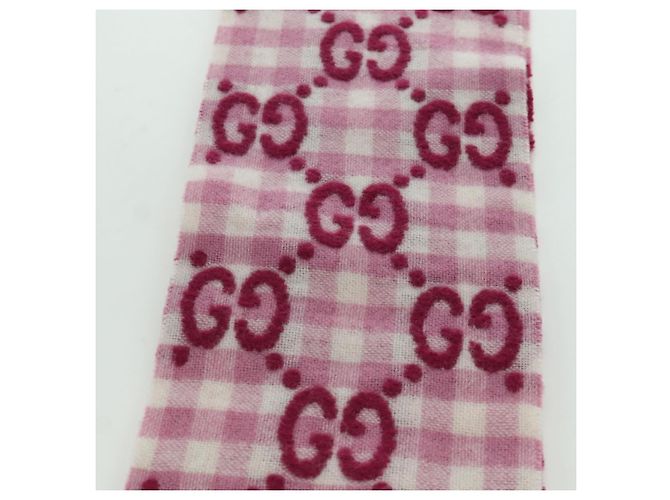 Gucci Sciarpa GG in lana rosa Auth YKZ483M - vista 4