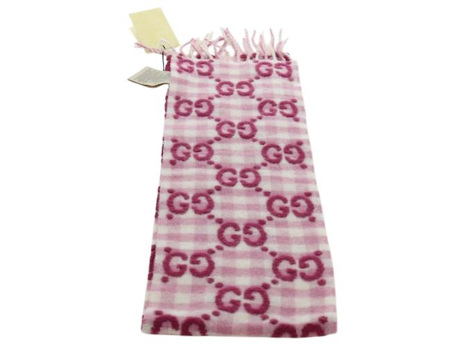 Gucci Sciarpa GG in lana rosa Auth YKZ483M - vista 6