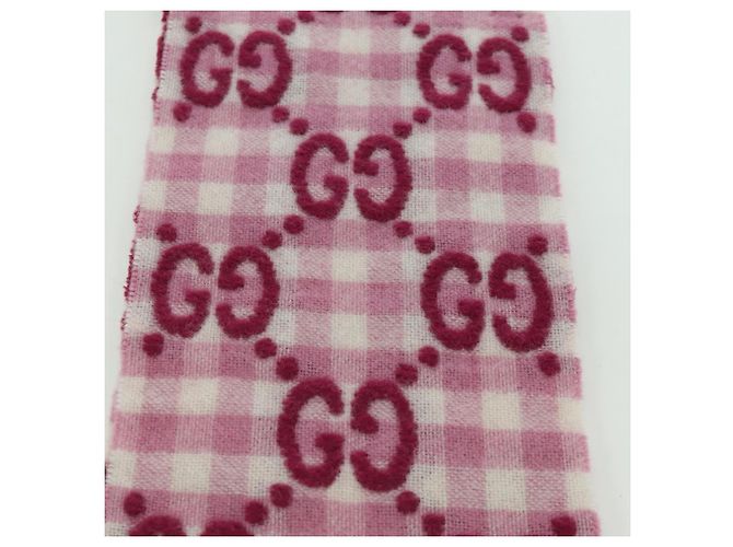 Gucci Sciarpa GG in lana rosa Auth YKZ483M - vista 8