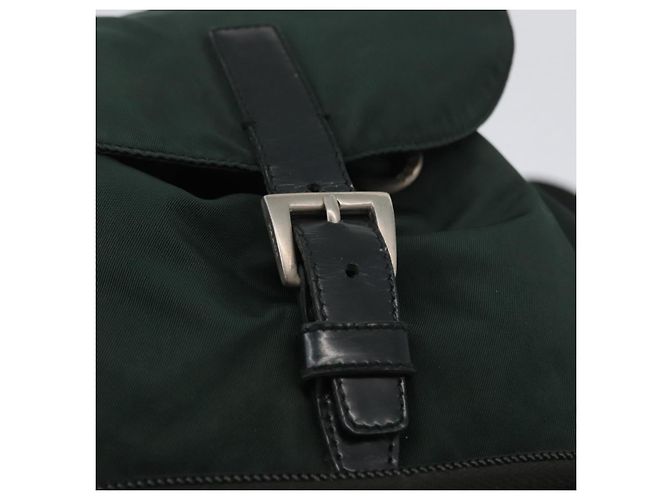 PRADA Backpack Nylon Green Silver Auth 173925 Silvery - view 10