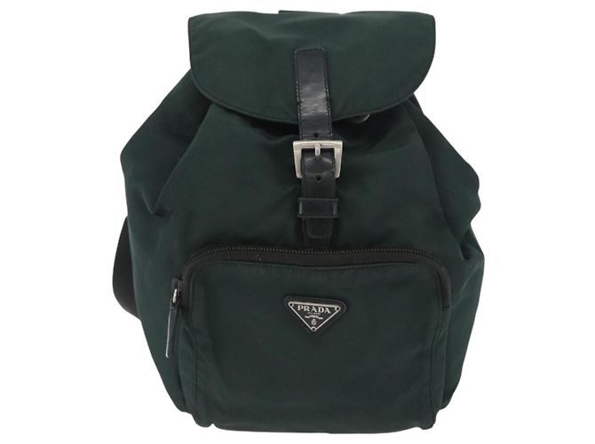 PRADA Backpack Nylon Green Silver Auth 173925 Silvery - view 13