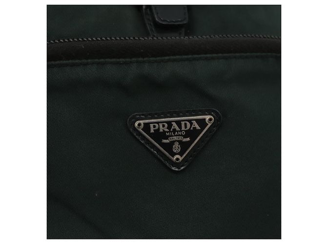 PRADA Backpack Nylon Green Silver Auth 173925 Silvery - view 20