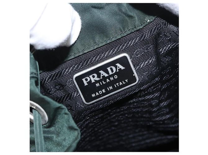 PRADA Backpack Nylon Green Silver Auth 173925 Silvery - view 21