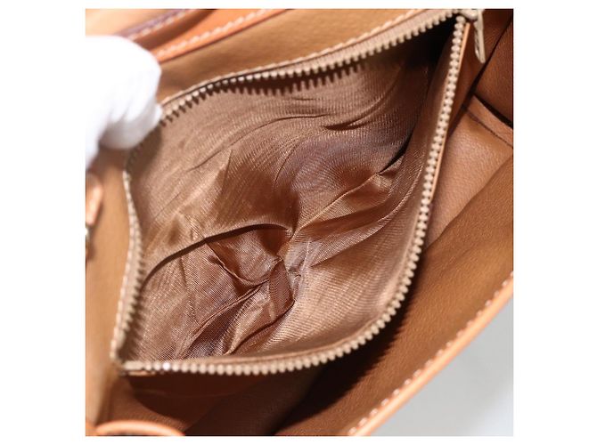 Céline Borsa a Spalla in Tela Macadam CELINE PVC Beige Oro Auth YKZ313A D'oro - vista 11