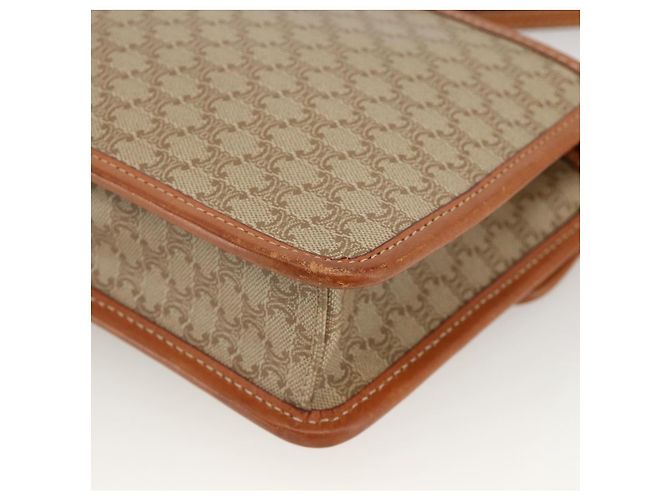 Céline Borsa a Spalla in Tela Macadam CELINE PVC Beige Oro Auth YKZ313A D'oro - vista 15