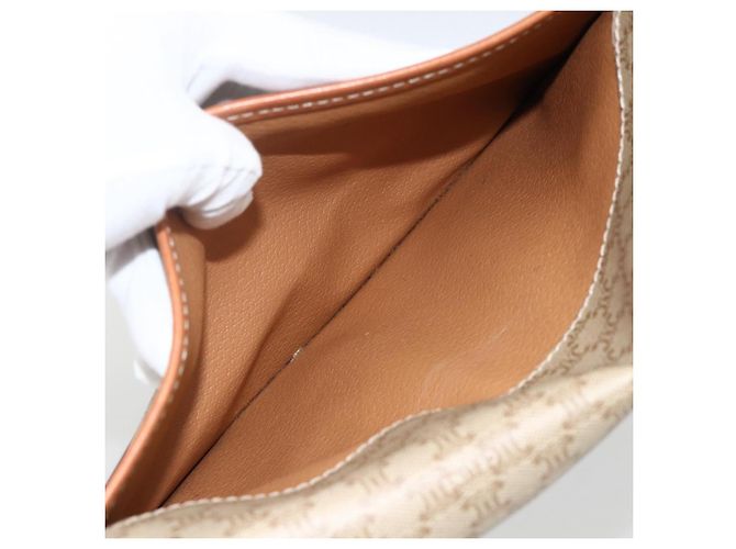 Céline Borsa a Spalla in Tela Macadam CELINE PVC Beige Oro Auth YKZ313A D'oro - vista 23