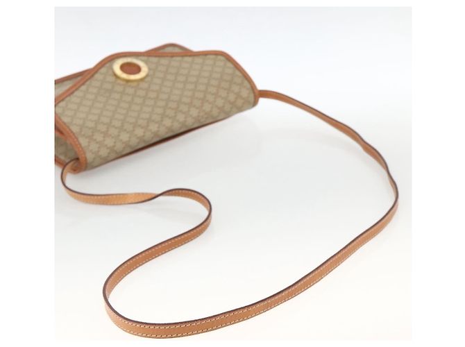 Céline Borsa a Spalla in Tela Macadam CELINE PVC Beige Oro Auth YKZ313A D'oro - vista 7